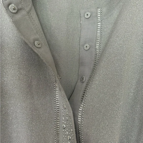 NWOT White House Black Market Silver Embellished Cardigan - Picture 7 of 9